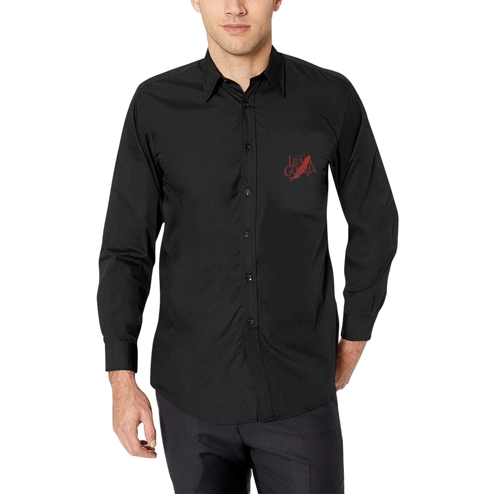 Chemise homme manches longues – Élégante, sans poche, 100% polyester