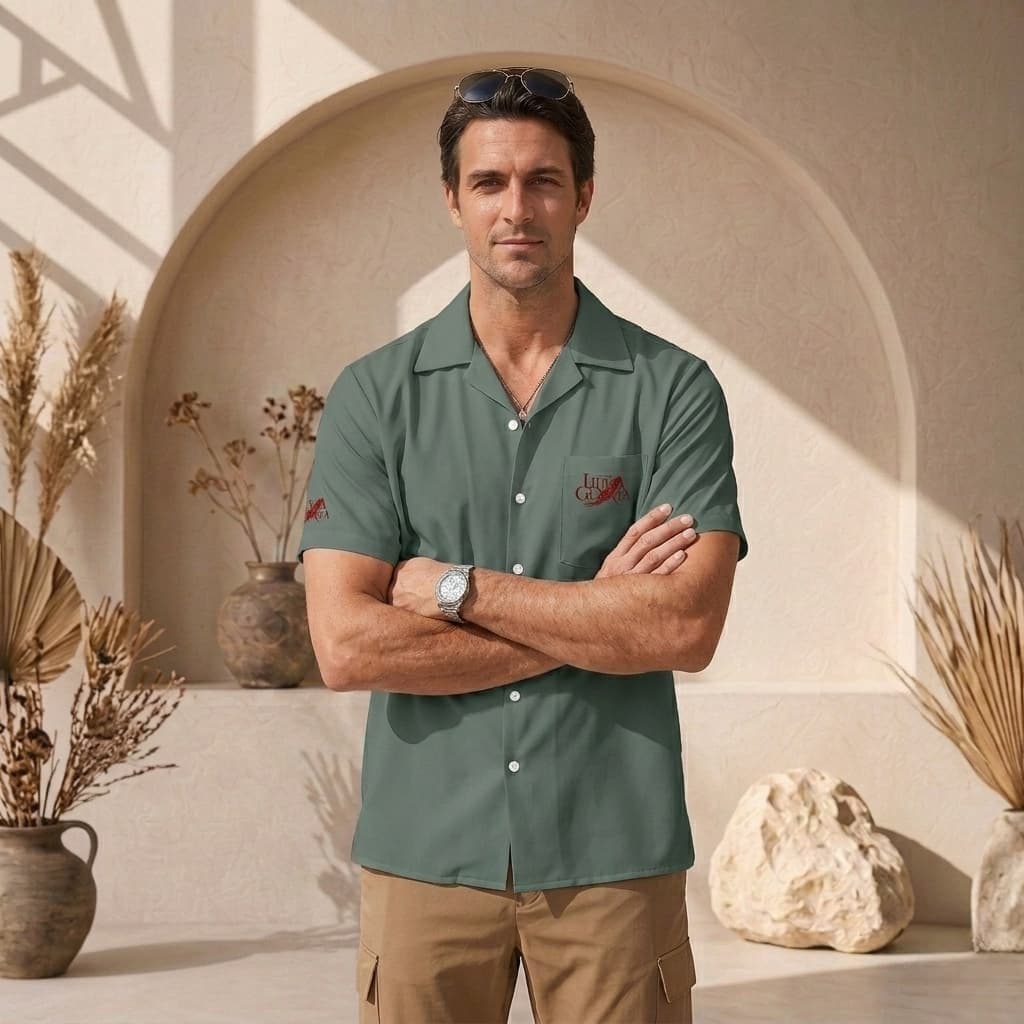 Chemise homme col cubain manches courtes légère et tendance