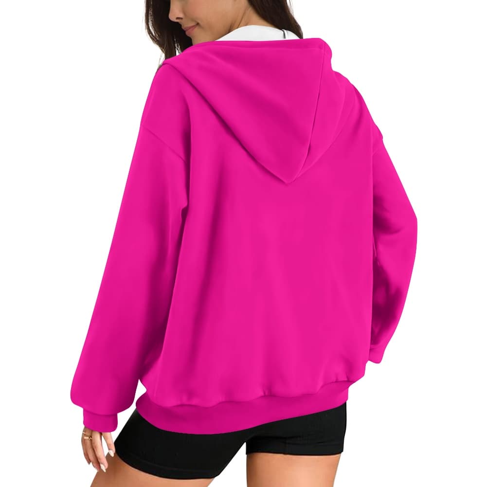 Sweat-shirt ample zippé pour femme – Confort &amp; style décontracté