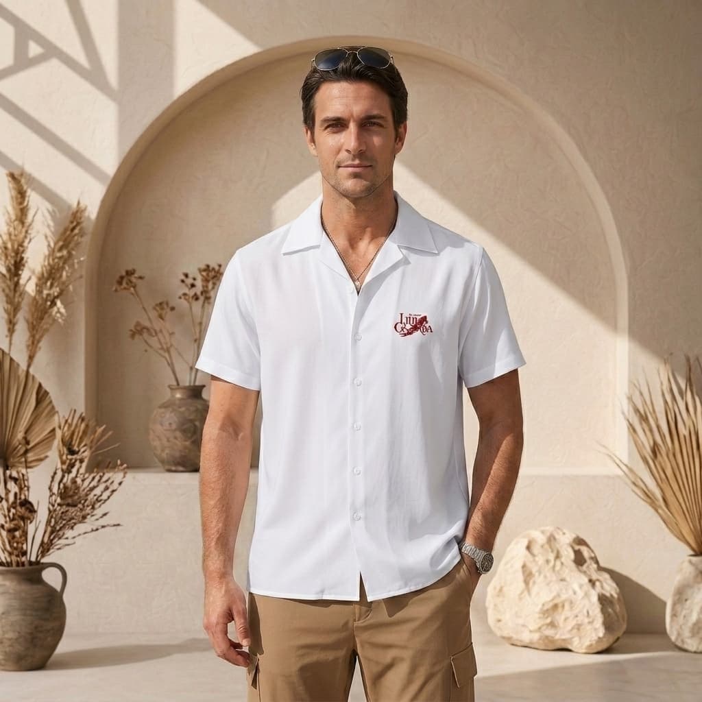 Chemise homme col cubain manches courtes légère et tendance