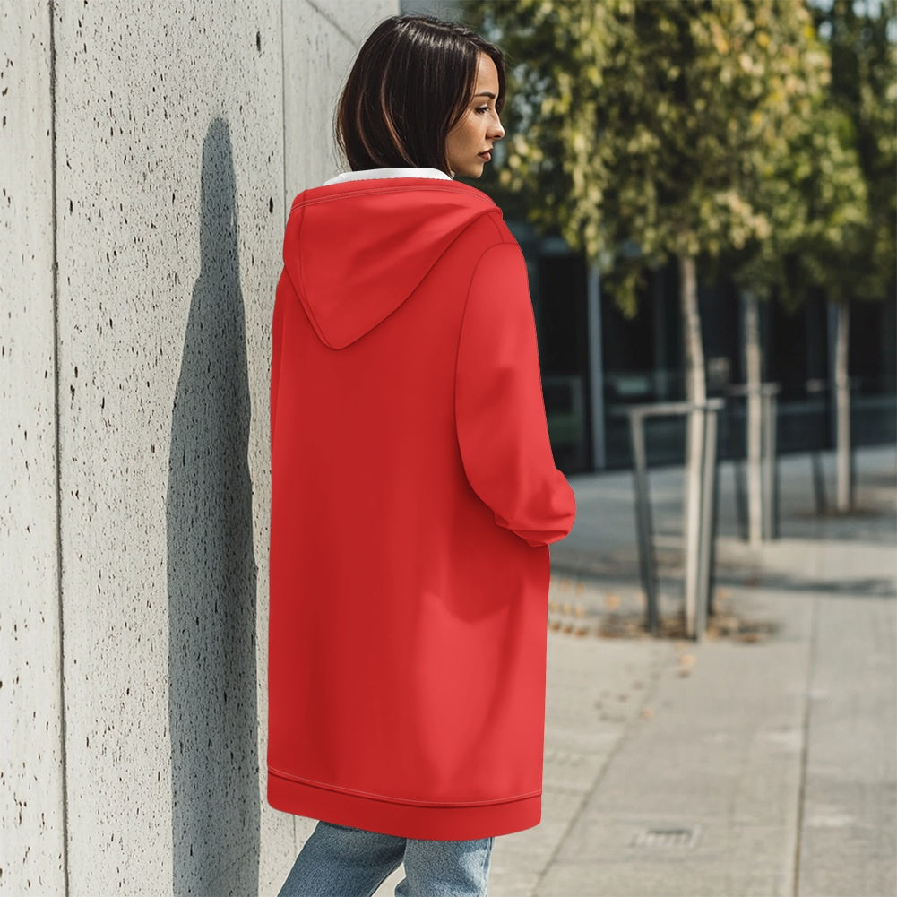 Sweat à capuche femme – Mi-long, doux et zippé Luma Gorria vêtement  Sweat à capuche femme Luma Gorria vêtement