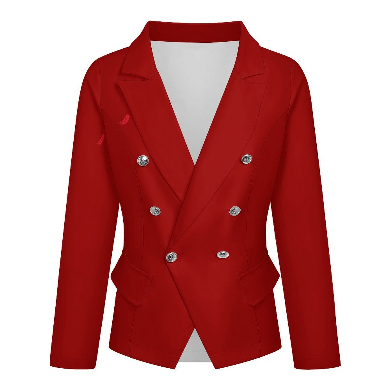 Blazer croisé femme élégant à bouton unique- Couleur unies