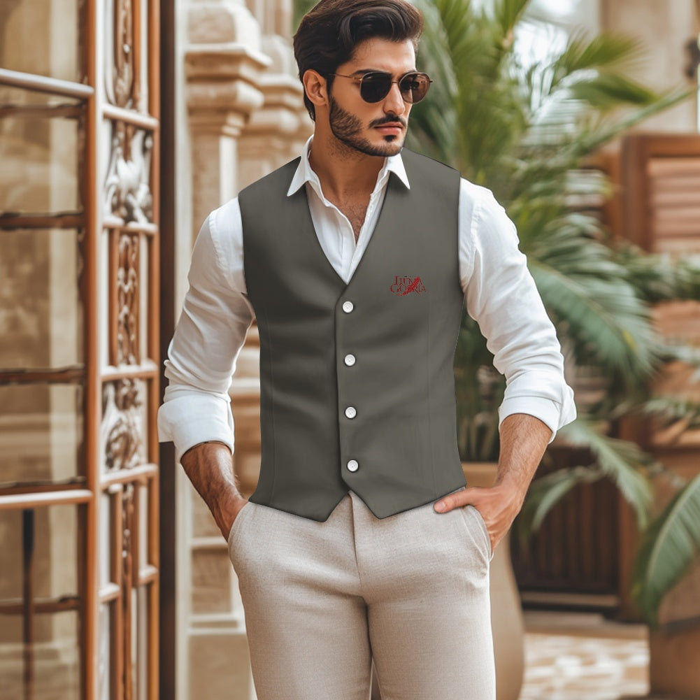 Gilet de costume homme – Col V, sans manches et ajustable Luma Gorria vêtement  Gilet de costume homme Luma Gorria vêtement