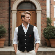 Gilet de costume sans manches pour homme en polyester – Élégance & confort ajusté