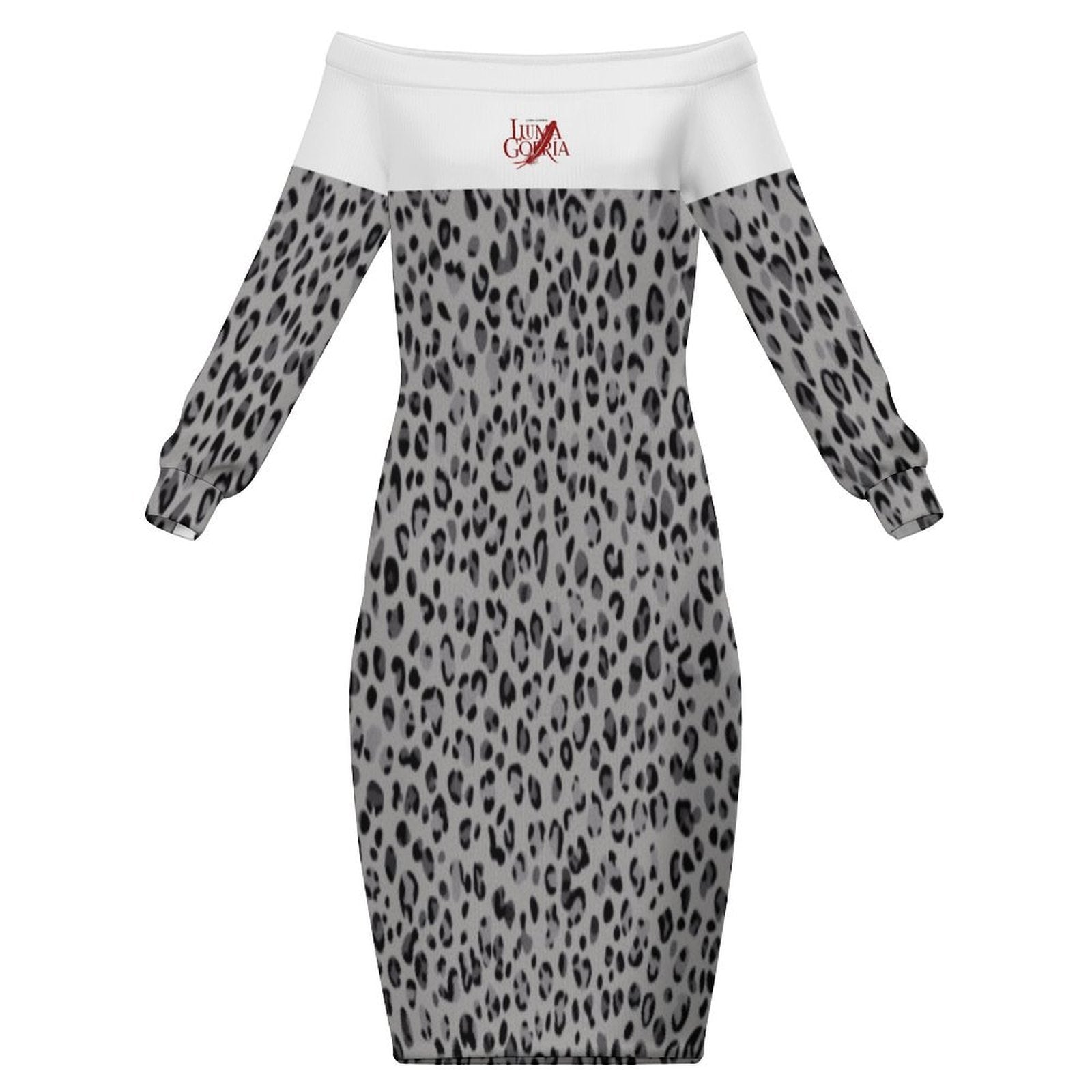 Robe midi moulante épaules dénudées manches longues Luma Gorria vetement  Robe midi moulante épaules dénudées Luma Gorria vêtement