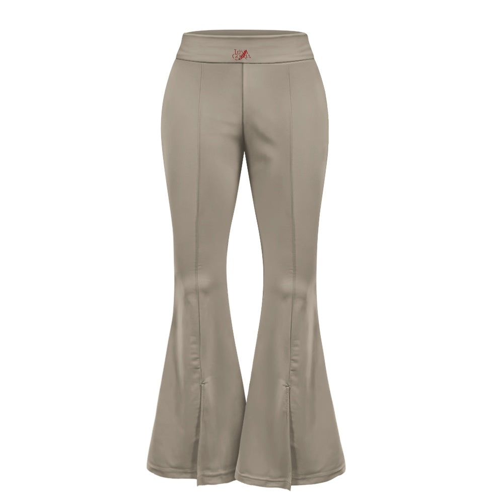 Pantalon évasé femme – Taille haute avec fente élégante Luma Gorria vêtement  pantalon femme Luma Gorria vêtement