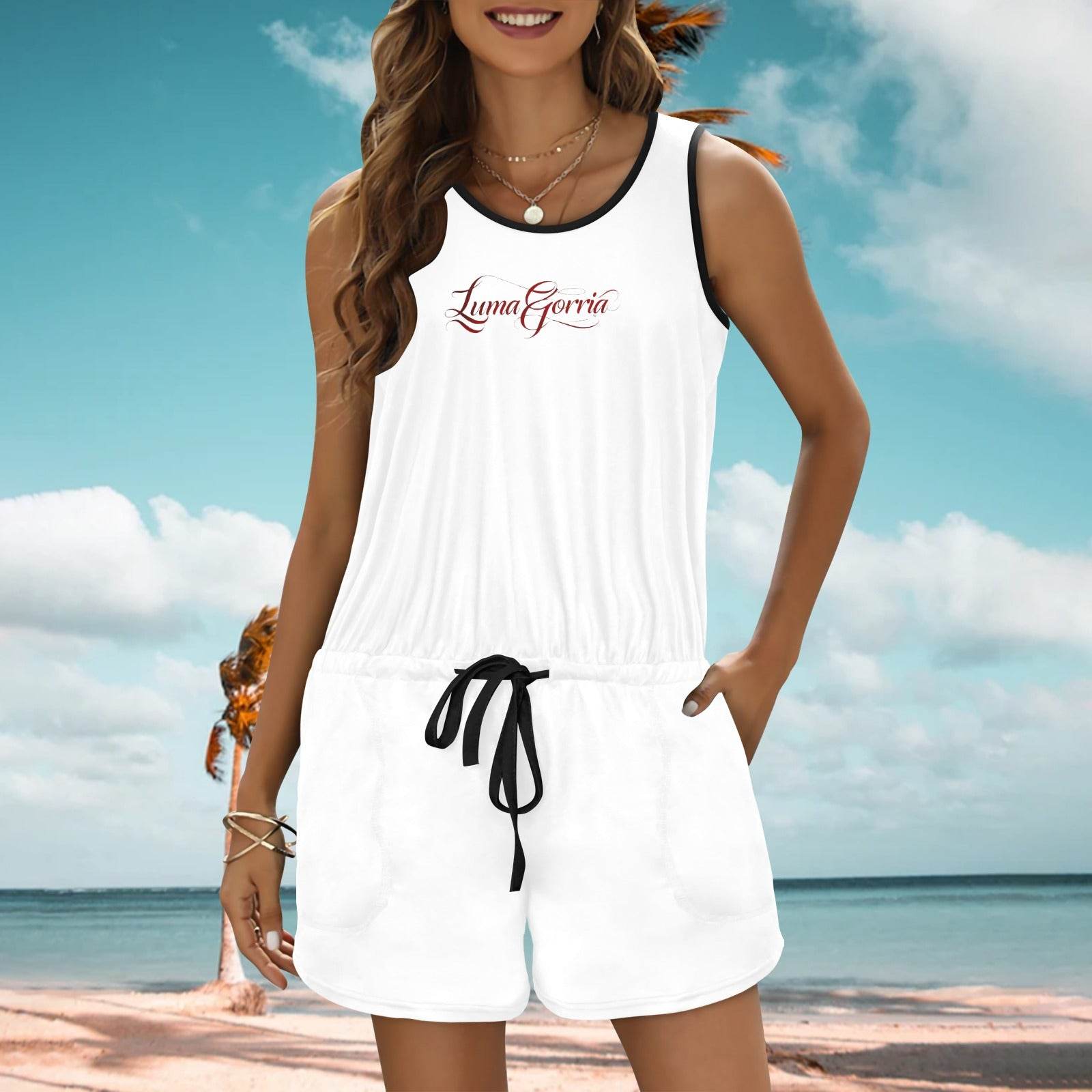 Combishort Femme Été Léger avec Taille Ajustable - 100% Polyester - Luma Gorria vêtement