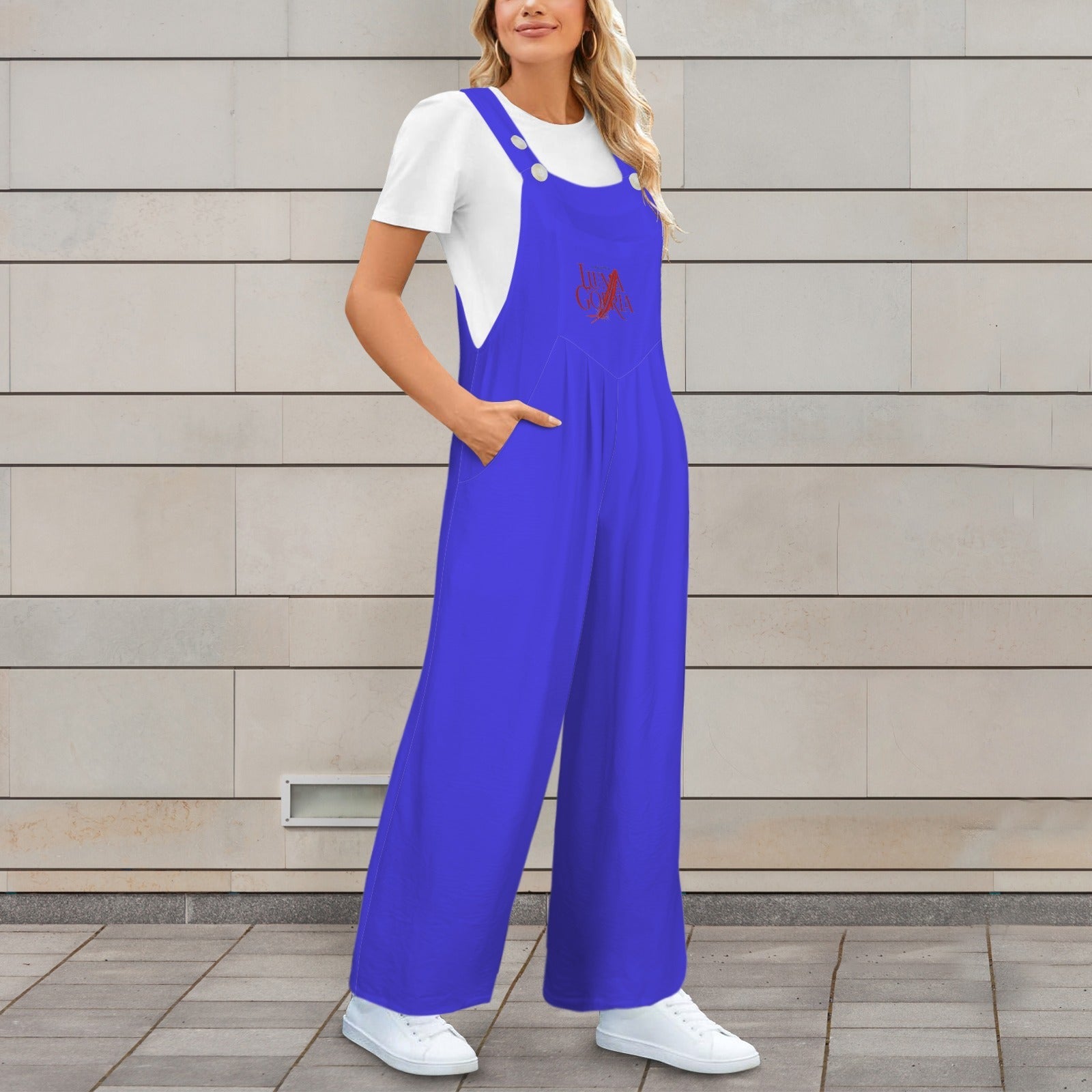 Combinaison salopette femme fluide à jambes larges avec poches Luma Gorria vetement  combinaison salopette Luma Gorria vêtement