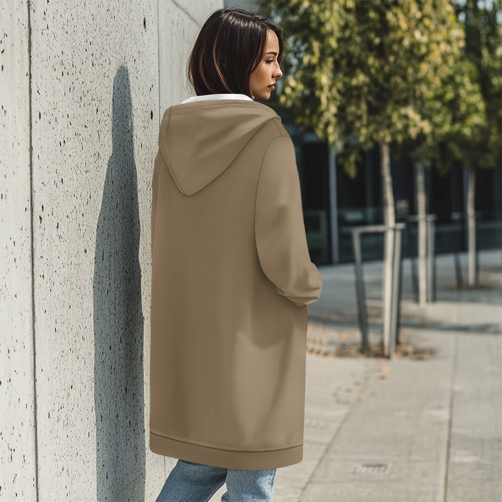 Sweat à capuche femme – Mi-long, doux et zippé Luma Gorria vêtement  Sweat à capuche femme Luma Gorria vêtement