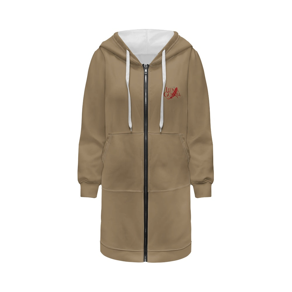 Sweat à capuche femme – Mi-long, doux et zippé Luma Gorria vêtement  Sweat à capuche femme Luma Gorria vêtement