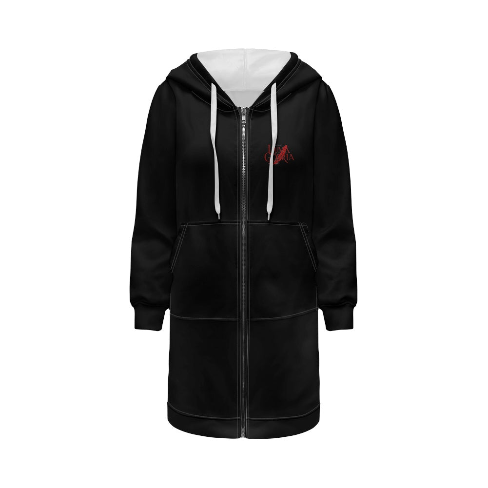 Sweat à capuche femme – Mi-long, doux et zippé Luma Gorria vêtement  Sweat à capuche femme Luma Gorria vêtement