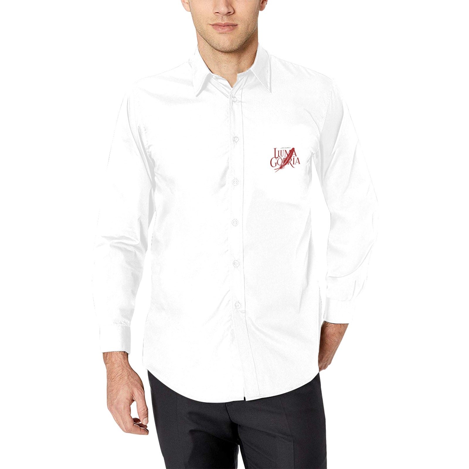 Chemise homme manches longues – Élégante, sans poche, 100% polyester