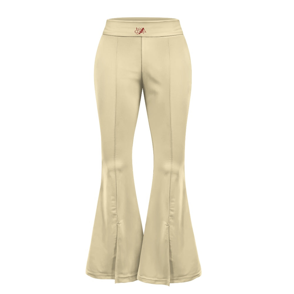 Pantalon évasé femme – Taille haute avec fente élégante Luma Gorria vêtement  pantalon femme Luma Gorria vêtement