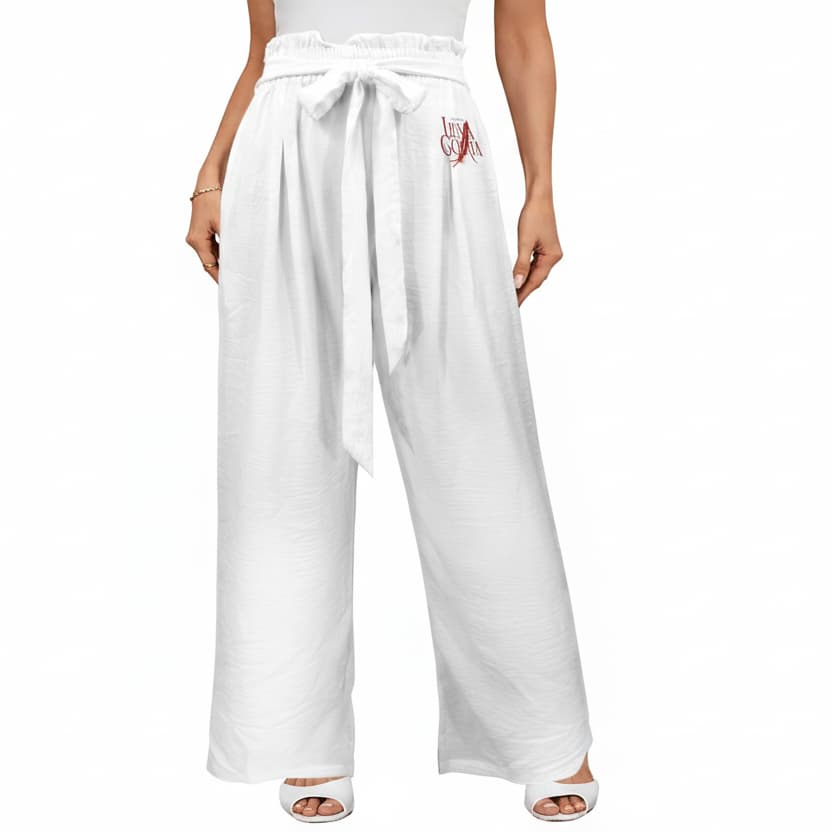 Pantalon large femme taille haute