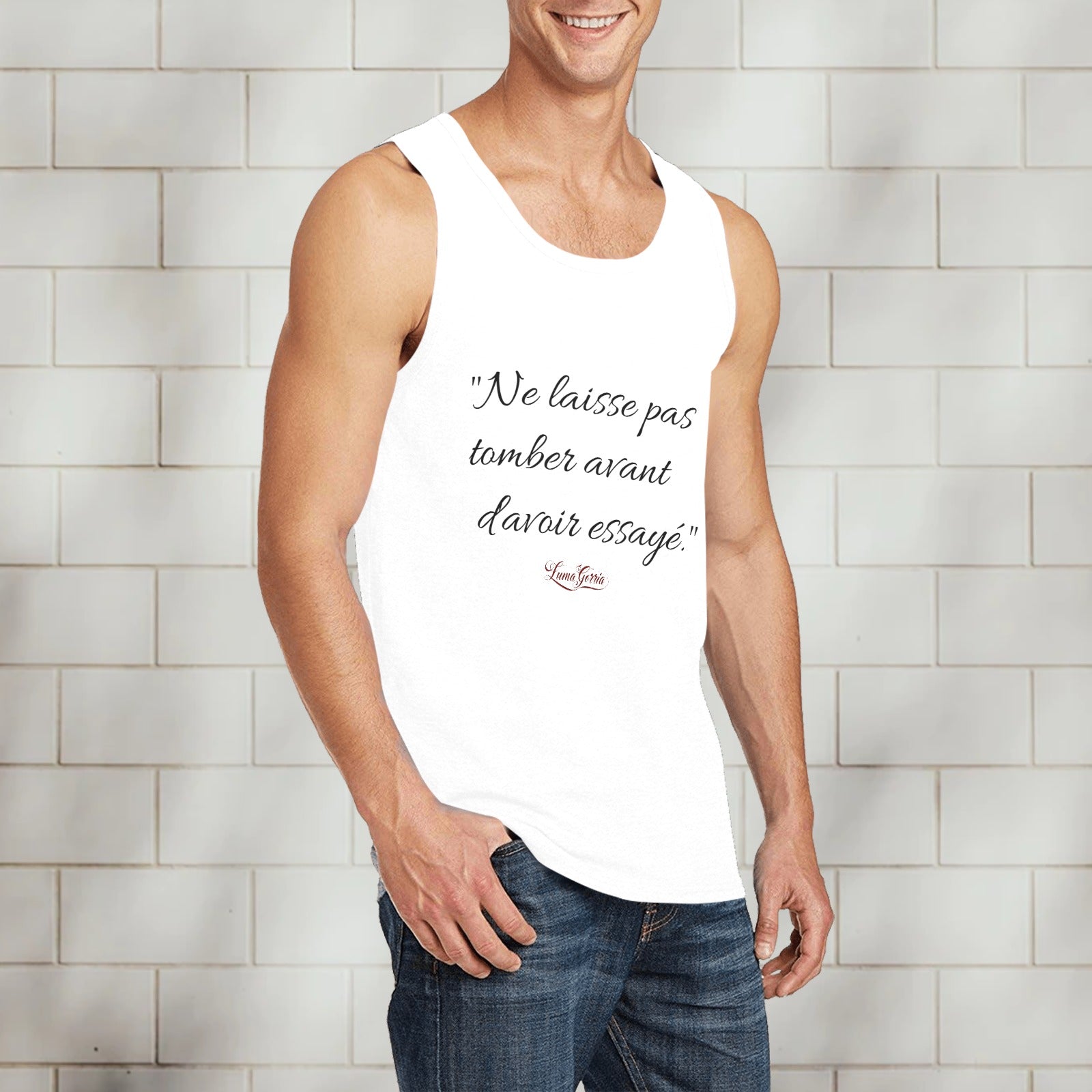 Débardeur Homme 100% Polyester avec Message – Confort, Style et Motivation. "MAKO". Luma Gorria vêtement  debardeur homme Luma Gorria vêtement