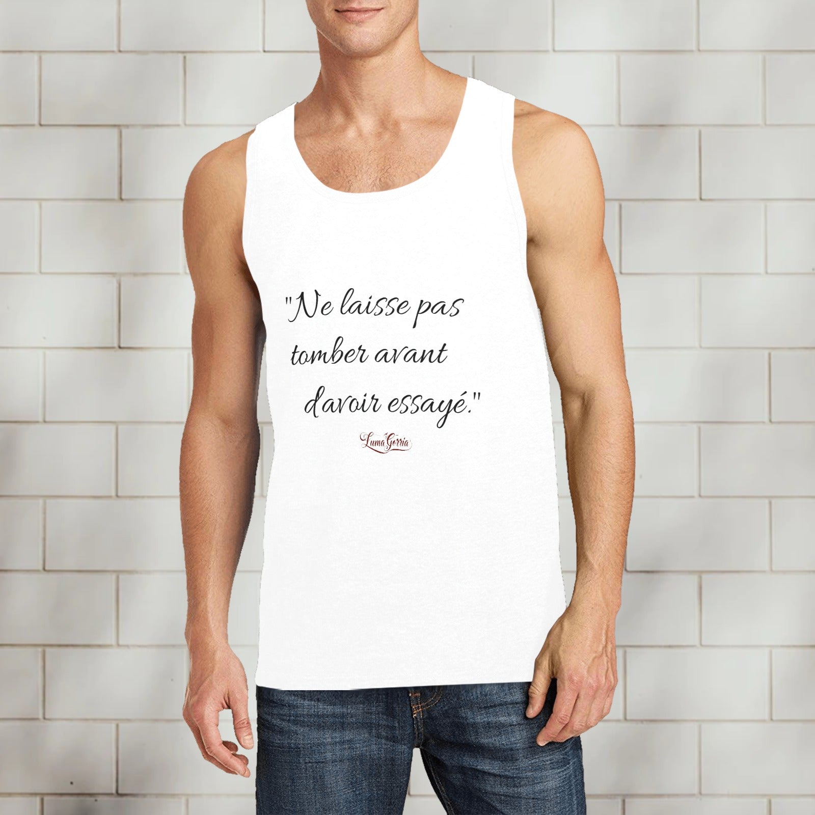 Débardeur Homme 100% Coton avec Message Motivant – Confort et Style. "LUCERO". - Luma Gorria vêtement