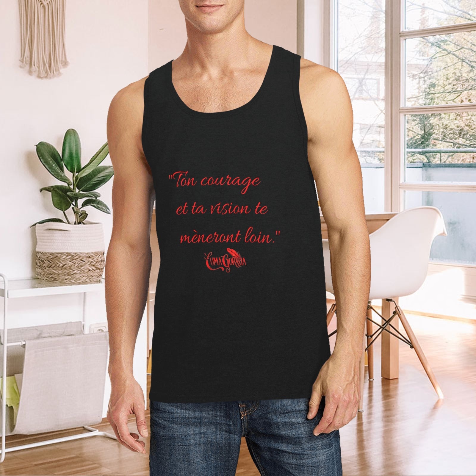 Débardeur Homme 100% Polyester avec Message – Confort, Style et Motivation. "MAKO". Luma Gorria vêtement 26.90 debardeur homme Luma Gorria vêtement