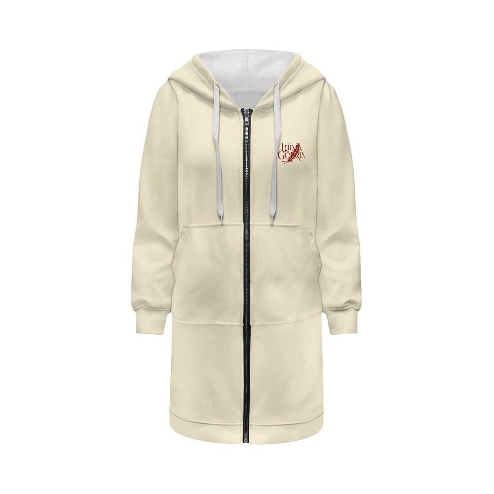 Sweat à capuche femme – Mi-long, doux et zippé Luma Gorria vêtement  Sweat à capuche femme Luma Gorria vêtement
