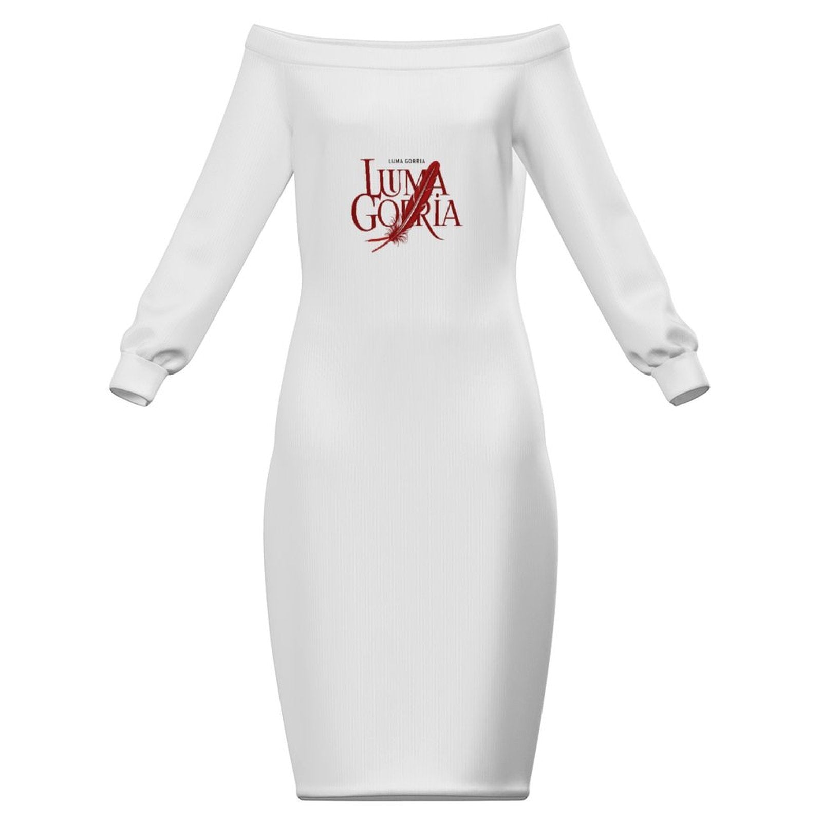 Robe midi moulante épaules dénudées manches longues Luma Gorria vetement  Robe midi moulante épaules dénudées Luma Gorria vêtement