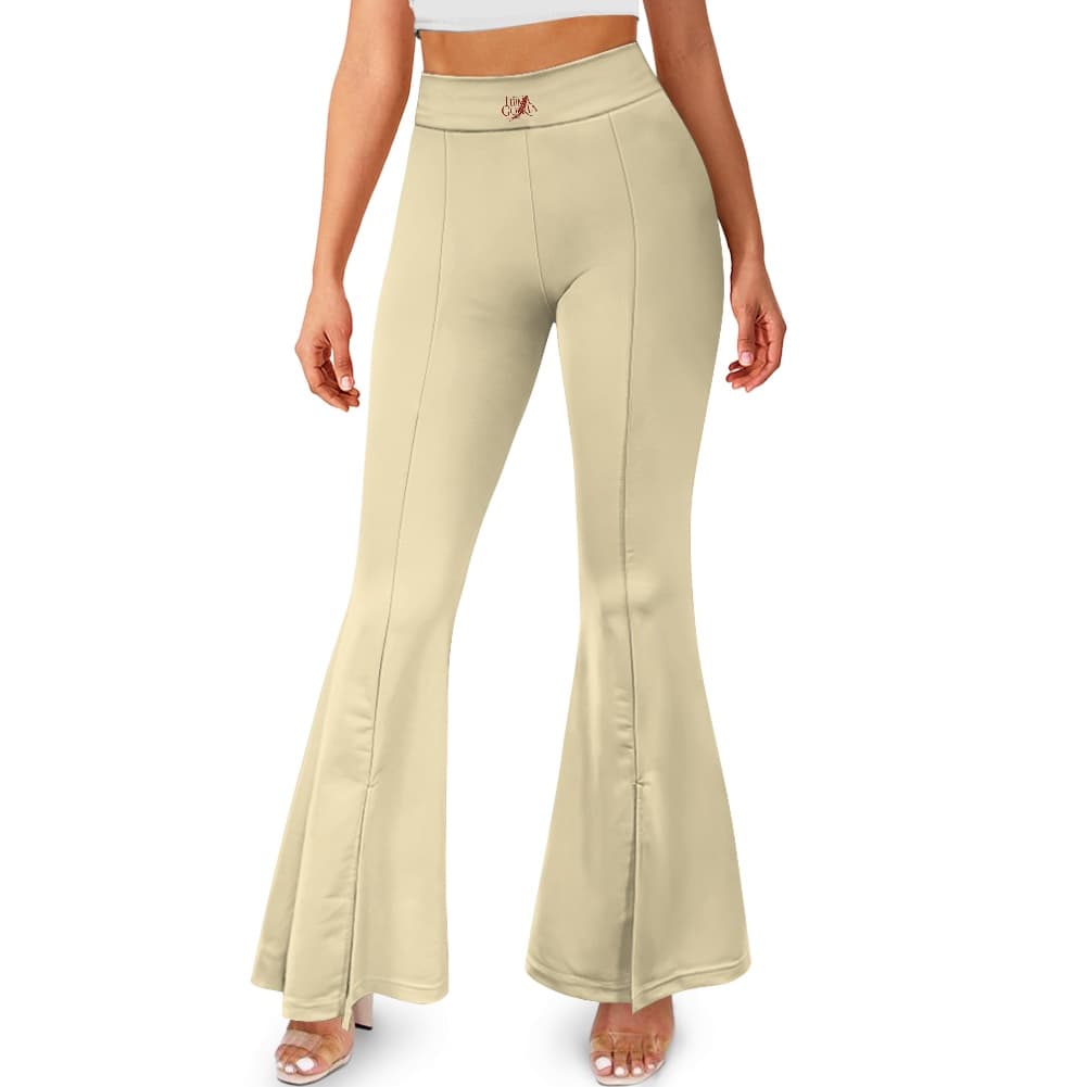 Pantalon femme taille haute évasé et fendu – Élégance & silhouette allongée