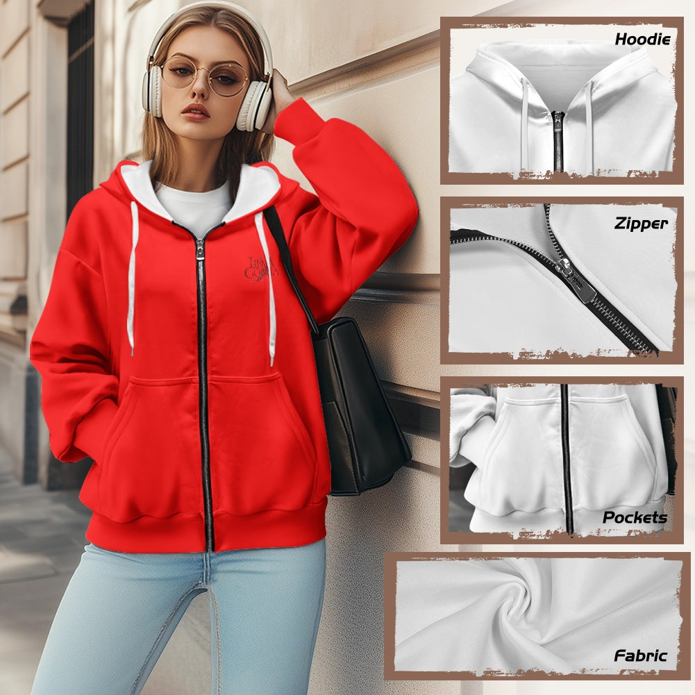 Sweat à capuche zippé femme – Ample, confortable et pratique Luma Gorria vêtement  hoodie Luma Gorria vêtement