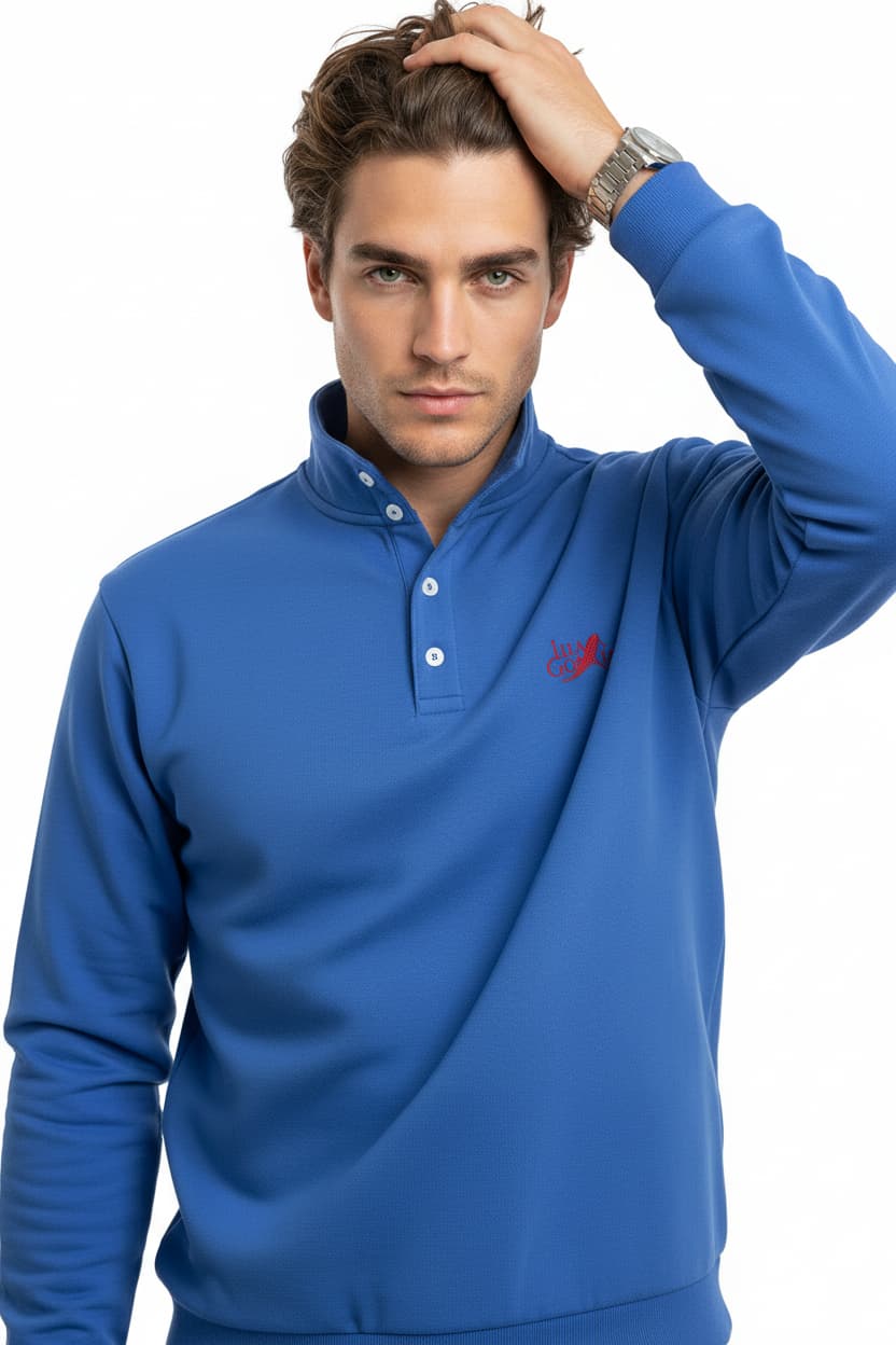Sweat-shirt homme à col montant – Confort moderne & style polyvalent