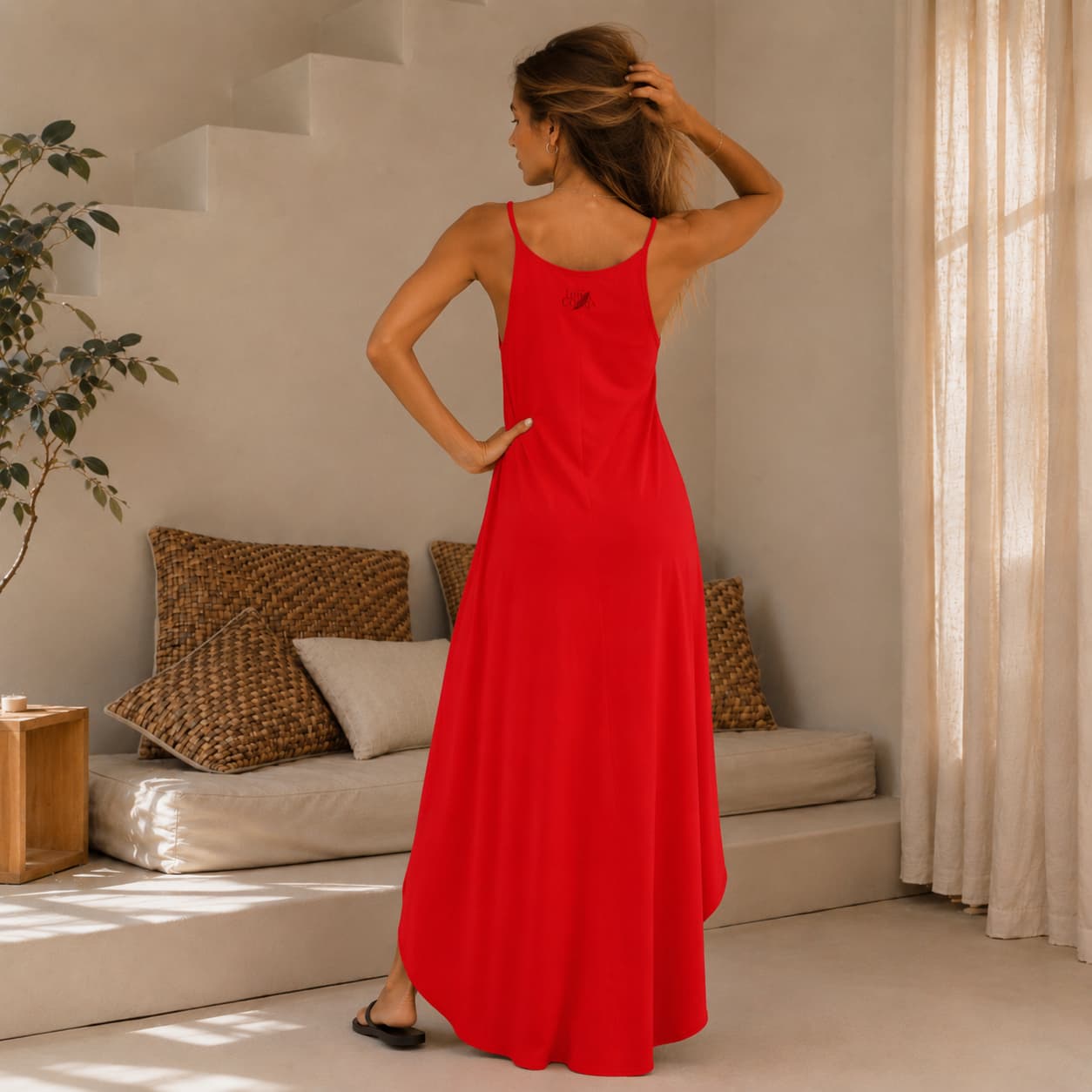 Robe longue élégante à bretelles pour femme – Maxi robe de soirée drapée