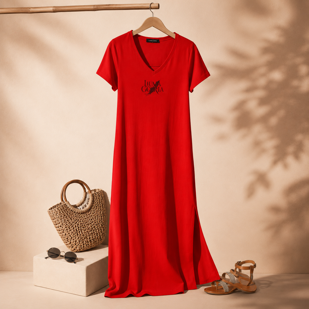 Robe femme col V avec fente latérale – Confort & élégance au quotidien
