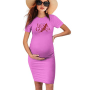 Maternity short sleeve midi dress - Luma Gorria vêtement