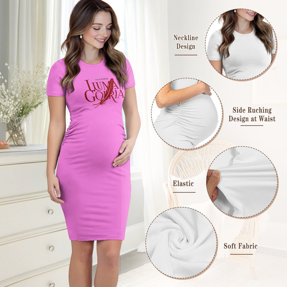 Maternity short sleeve midi dress - Luma Gorria vêtement