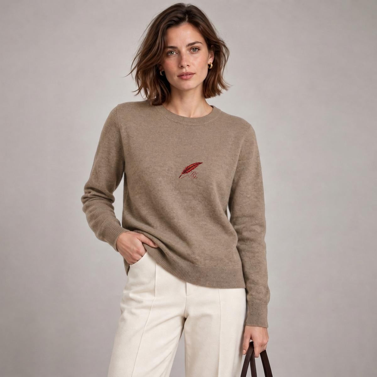 Pull en maille douce mélangée à la laine pour femme – Élégance, confort & douceur