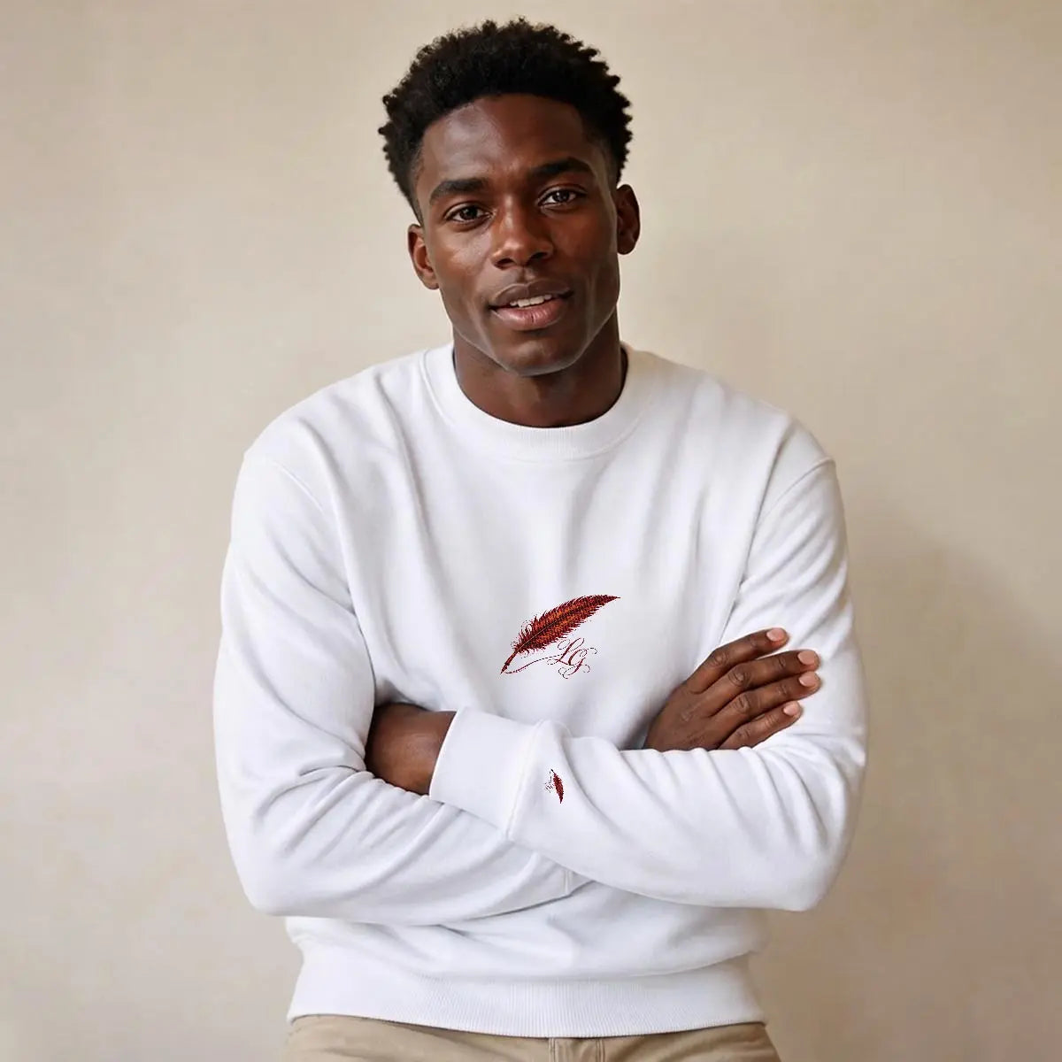 Sweat-shirt épais à col rond pour homme Brodé – Confort & style streetwear