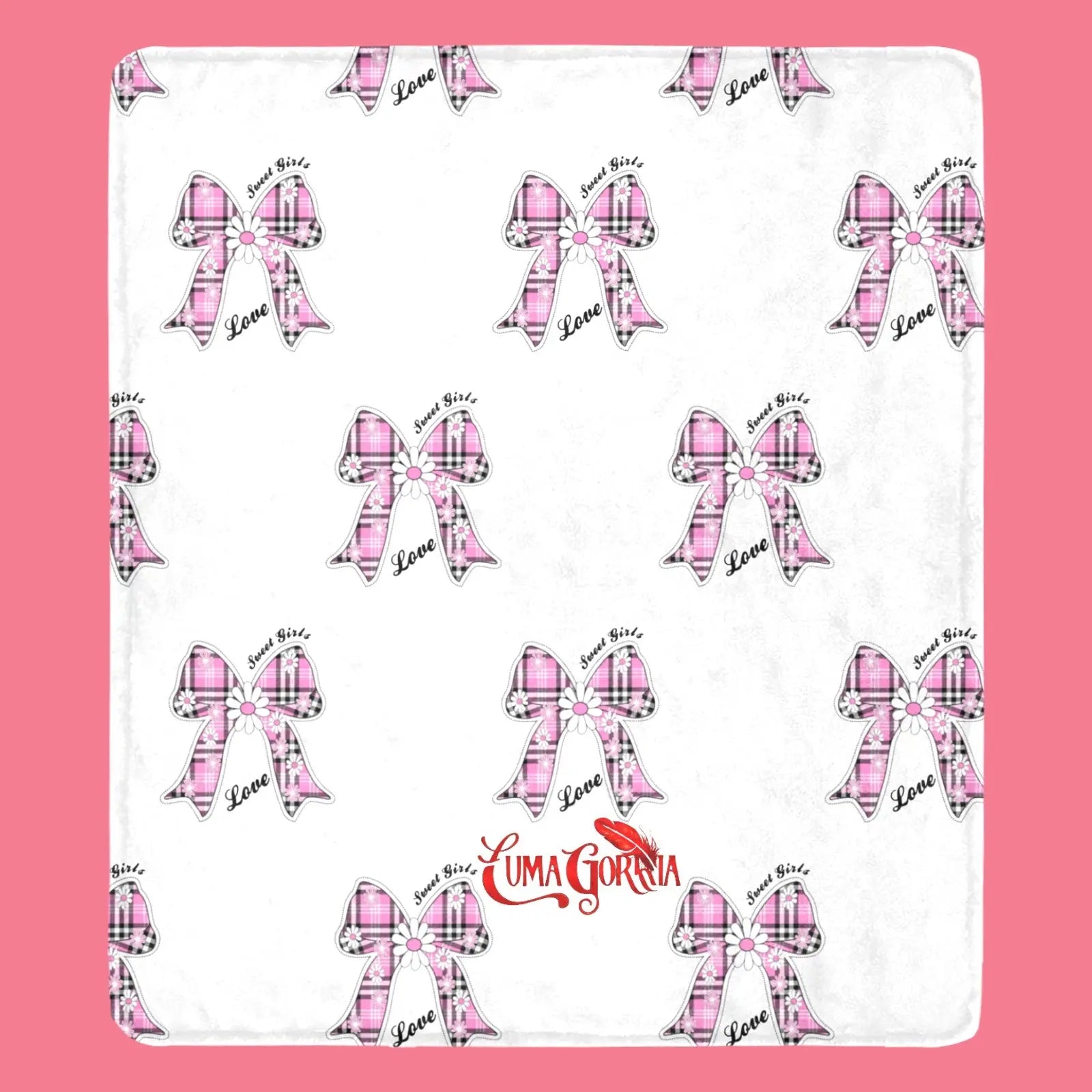Plaid Polaire chaud filles. "NOEUD ROSE" - Luma Gorria vêtement