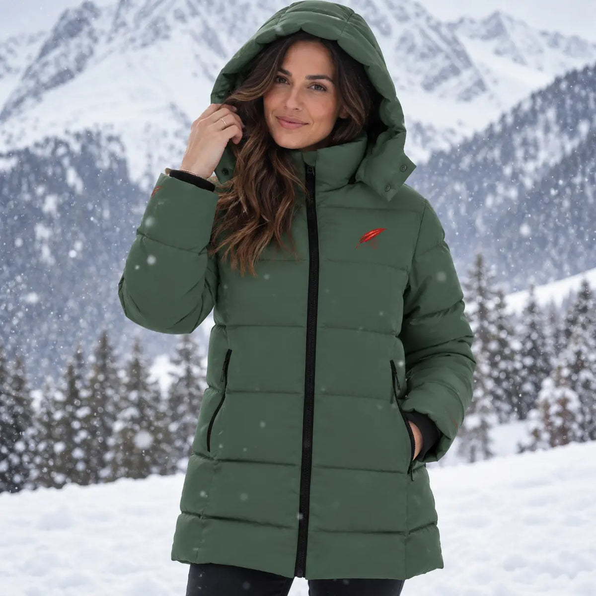 Doudoune longue à capuche pour femme – Chaleur, confort & protection