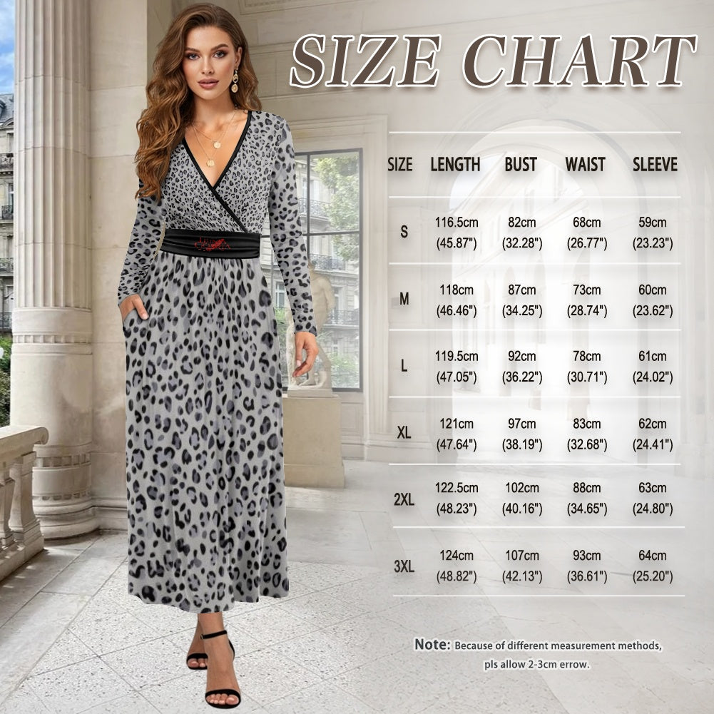 Robe longue femme – Cache-cœur, manches longues, taille haute Luma Gorria vêtement  Robe longue femme Luma Gorria vêtement