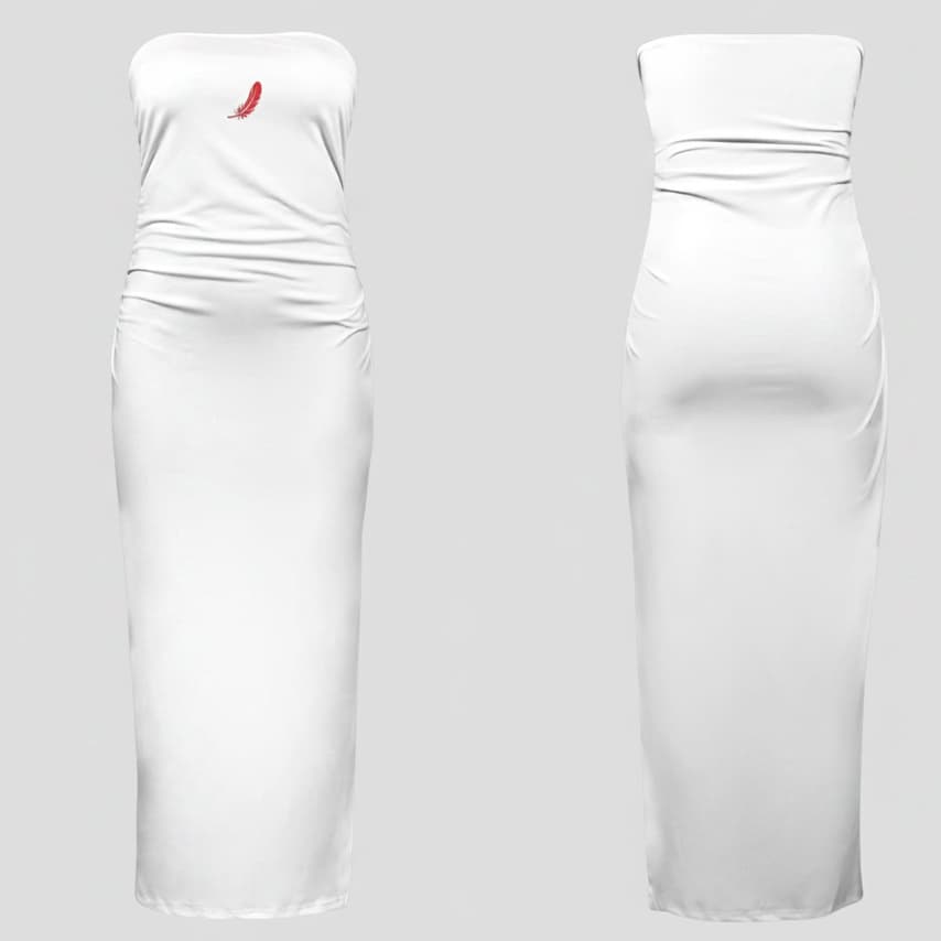 Robe longue fendue sans bretelles – Élégante, glamour & sculptante