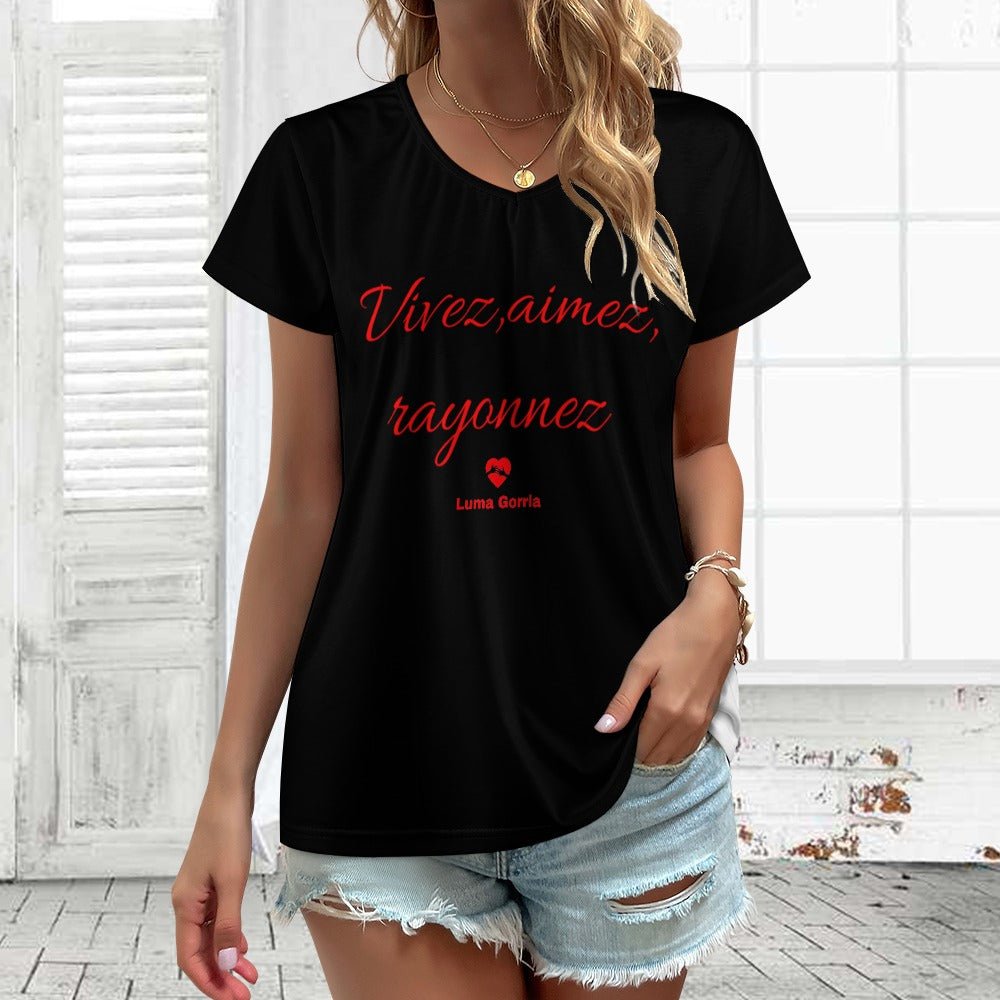 T-shirt Col V Femme – Élégance Décontractée - Luma Gorria vêtement