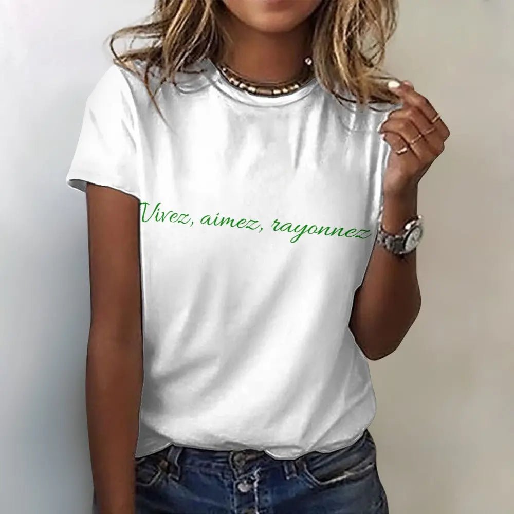 T - SHIRT Femme 100% Coton avec Message Positif – Alliez Confort et Positivité. "MODESTA". - Luma Gorria vêtement