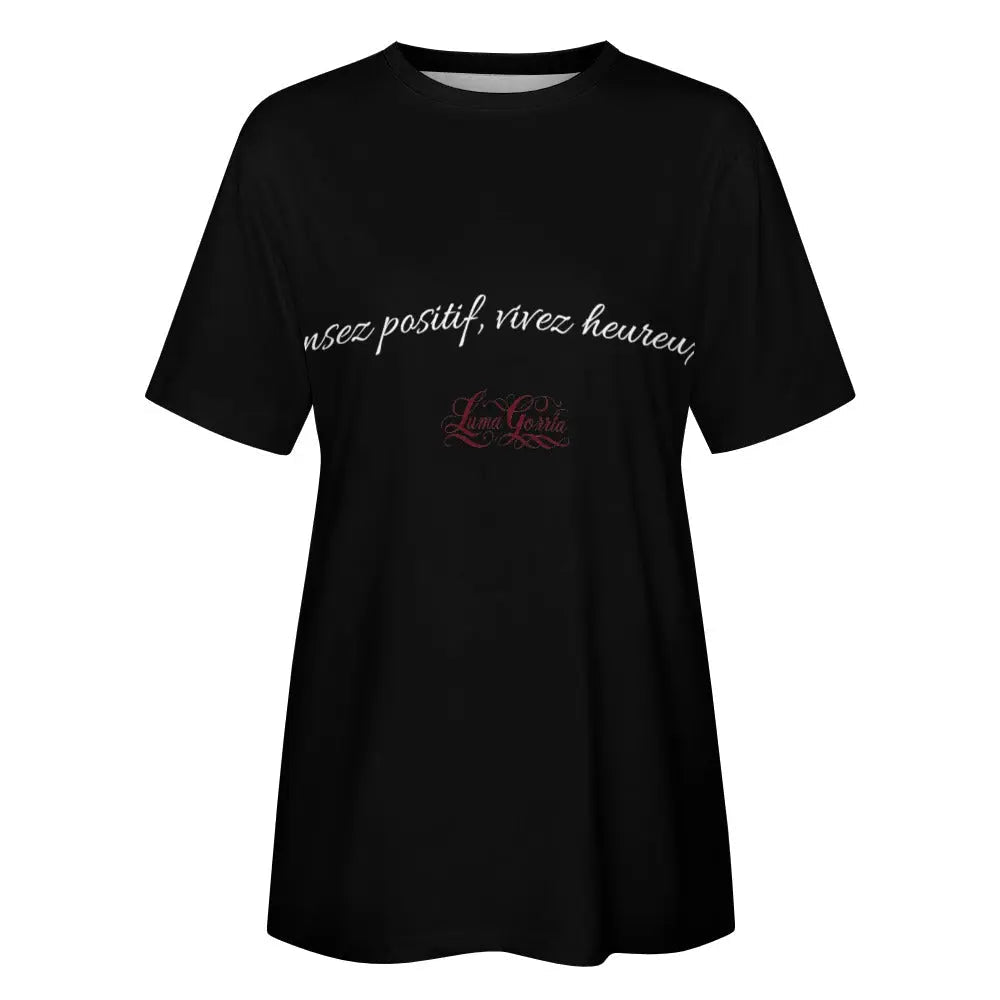 T - SHIRT Femme 100% Coton avec Message Positif – Confort et Inspiration. "MEIKA". - Luma Gorria vêtement