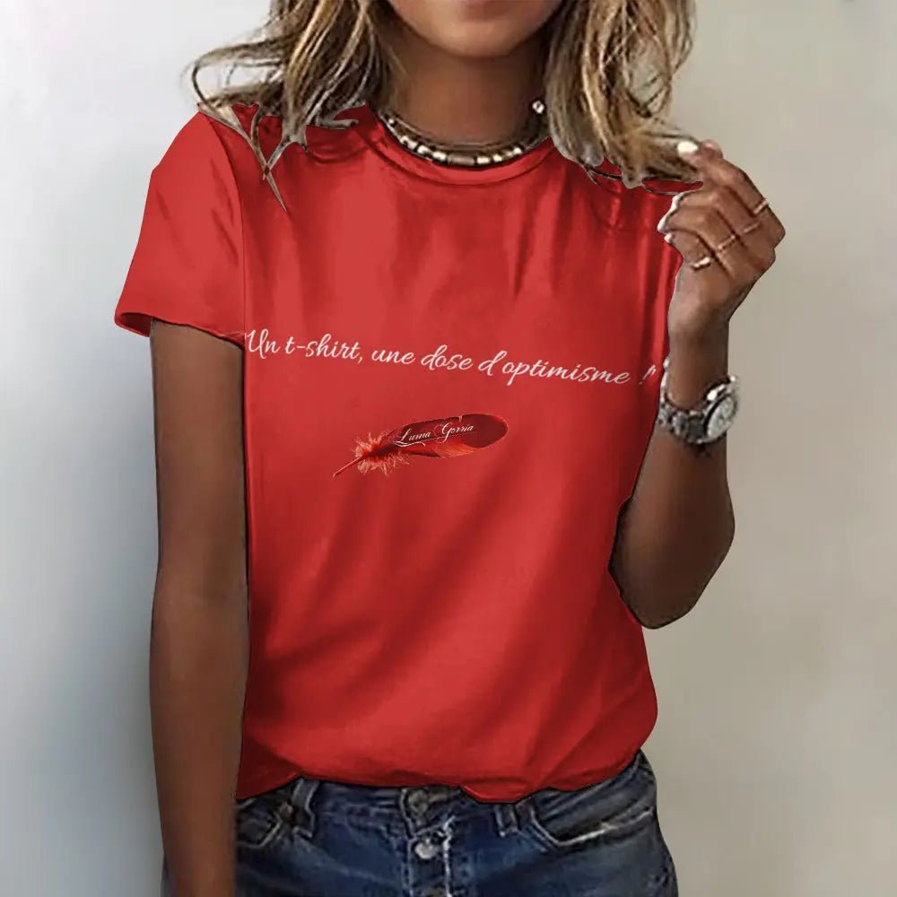 T - SHIRT Femme 100% Coton avec Message Positif – Confort et Positivité Quotidienne. "EPONA". - Luma Gorria vêtement