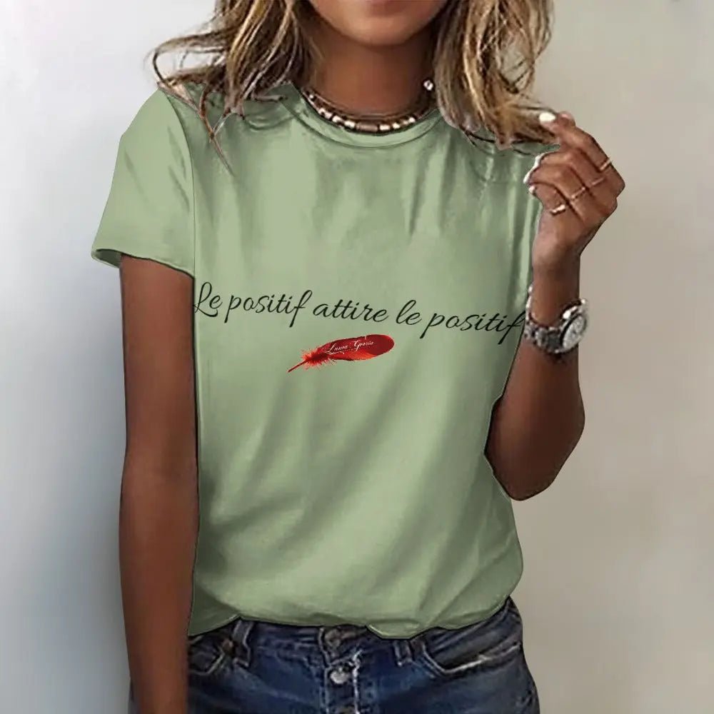 T - SHIRT Femme 100% Coton avec Message Positif – Confort, Style et Optimisme. "PEMA". - Luma Gorria vêtement
