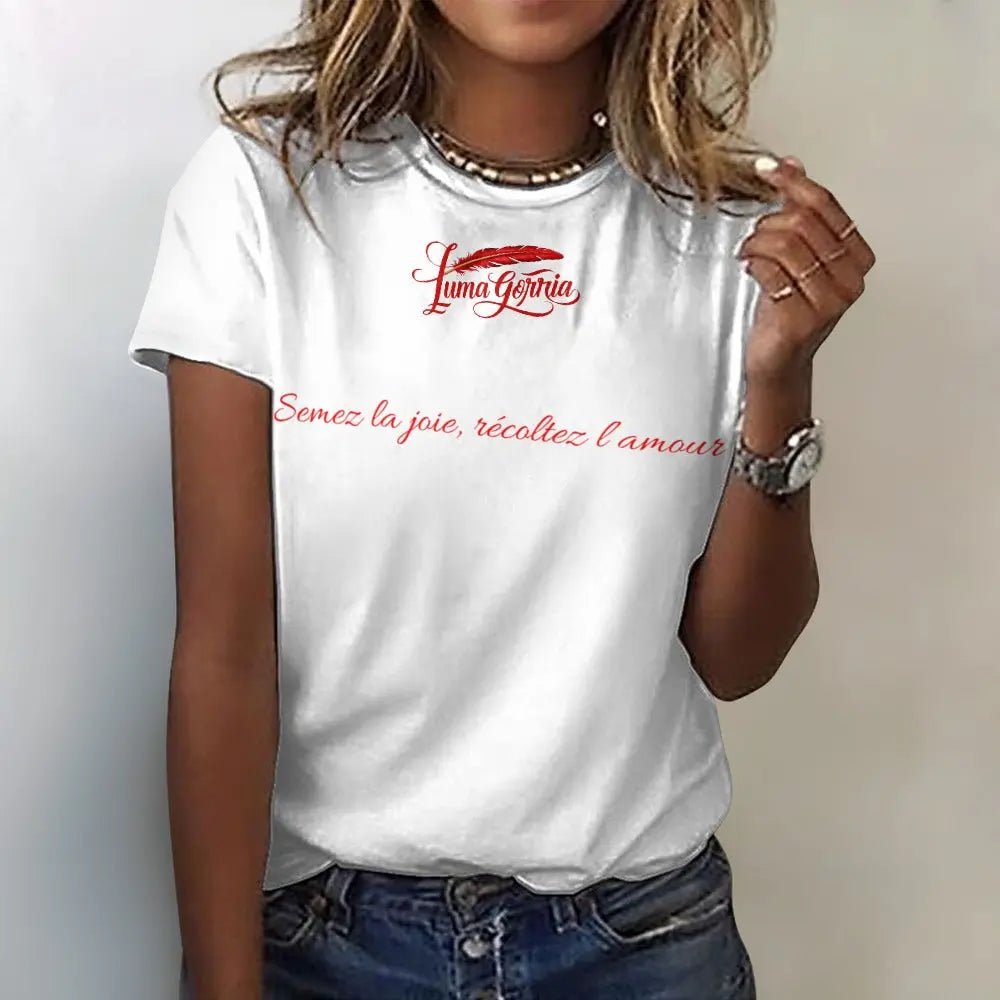 T - SHIRT Femme 100% coton avec Message Positif – Style et Inspiration au Quotidien. "ISKRA". - Luma Gorria vêtement