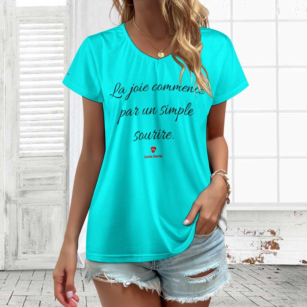 T-shirt Femme Col V Chic et Confort - Luma Gorria vêtement