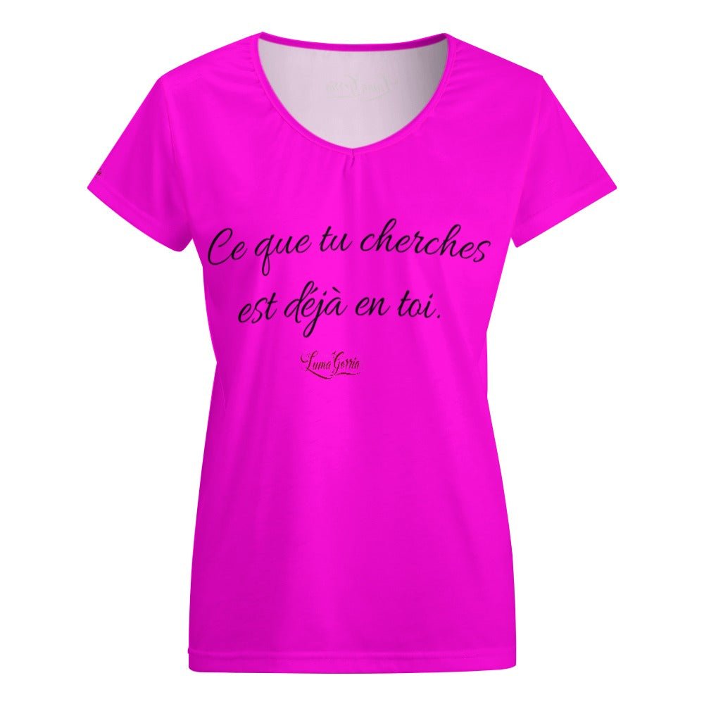 T-shirt Femme Col V. Tendance - Luma Gorria vêtement