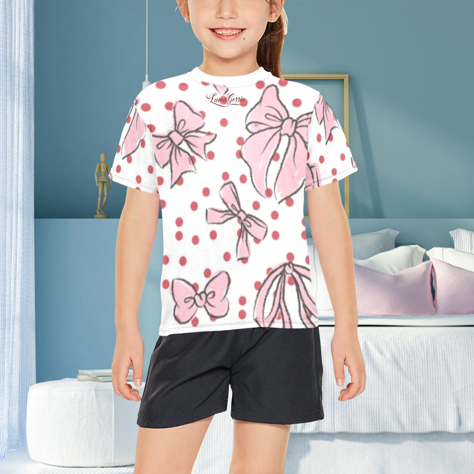 T - SHIRT Fille 100% Polyester – Élégant, Confortable et Pratique au Quotidien. "ALENA". - Luma Gorria vêtement