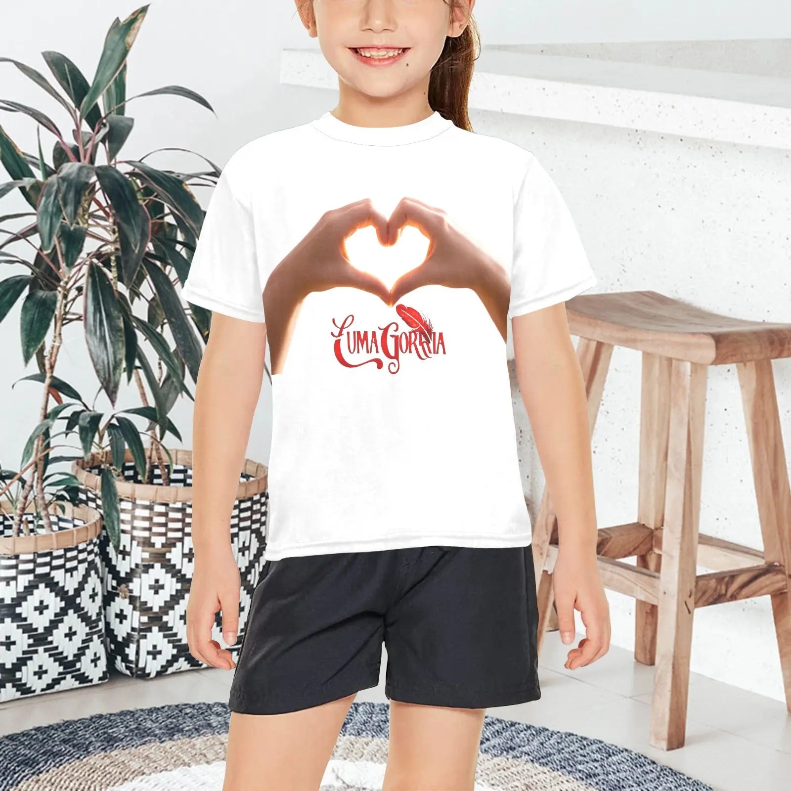 T - SHIRT Fille Col Rond Imprimé Stylé. "CORELA". - Luma Gorria vêtement