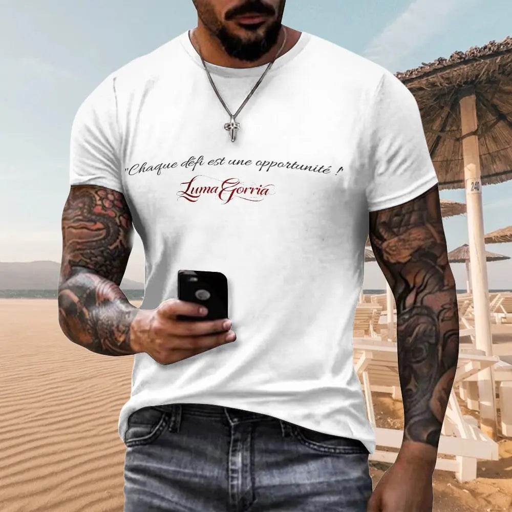 T - SHIRT Homme 100% Coton avec Message – Confort et Style Personnali - Luma Gorria vêtement