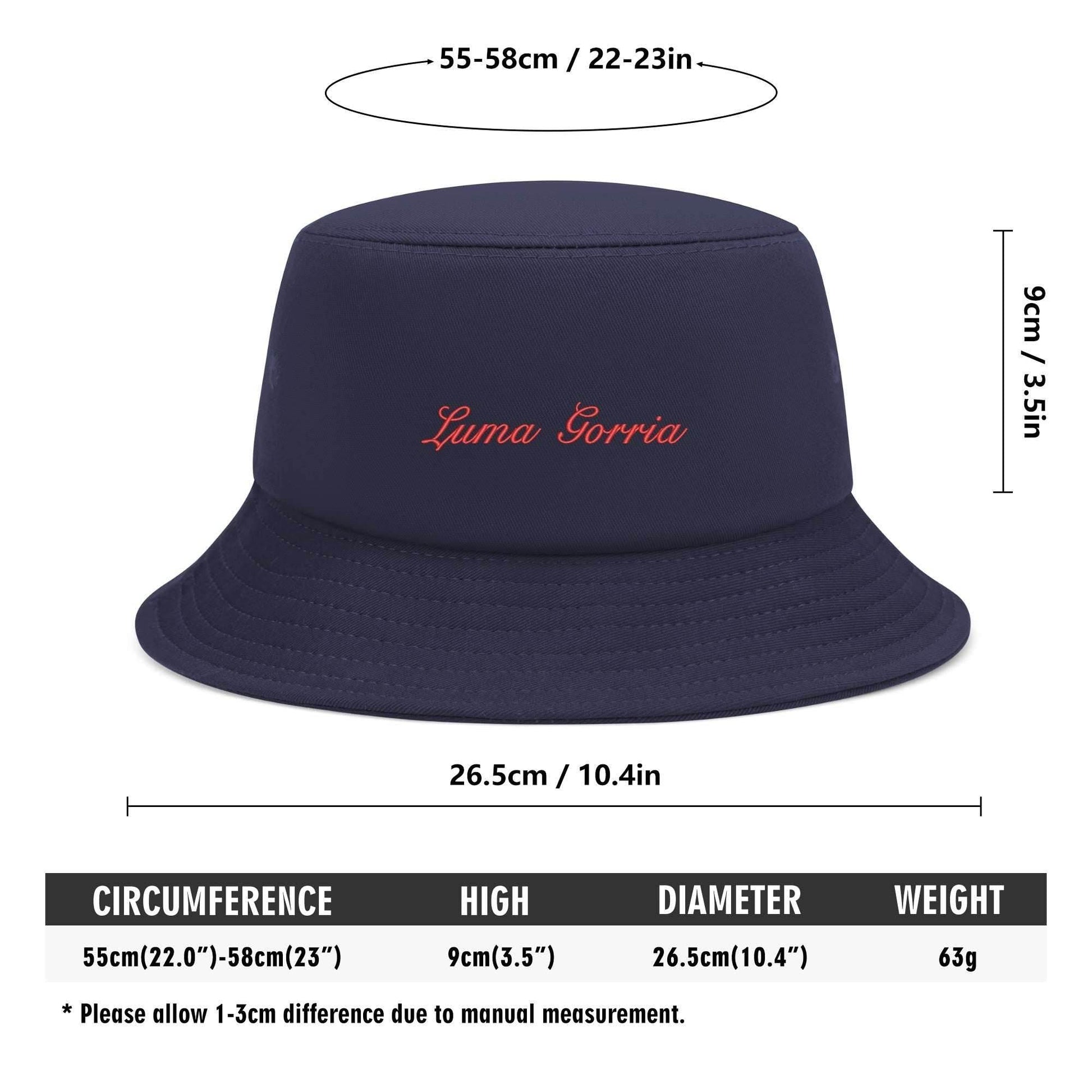 Unisex Fashion Embroidered Name /Texts Bucket Hats - Luma Gorria vêtement