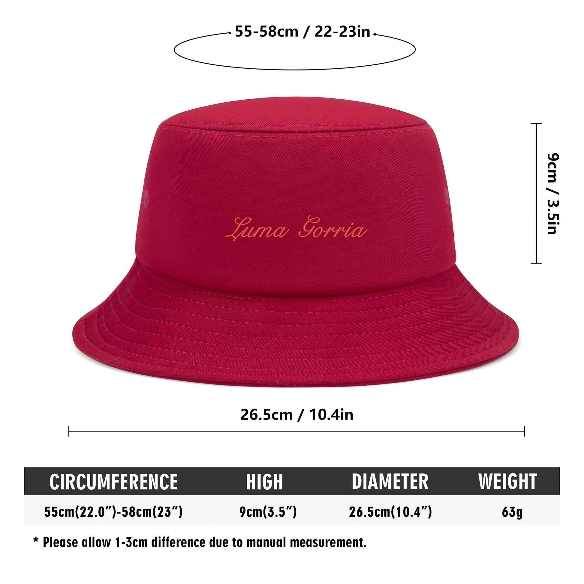 Unisex Fashion Embroidered Name /Texts Bucket Hats - Luma Gorria vêtement