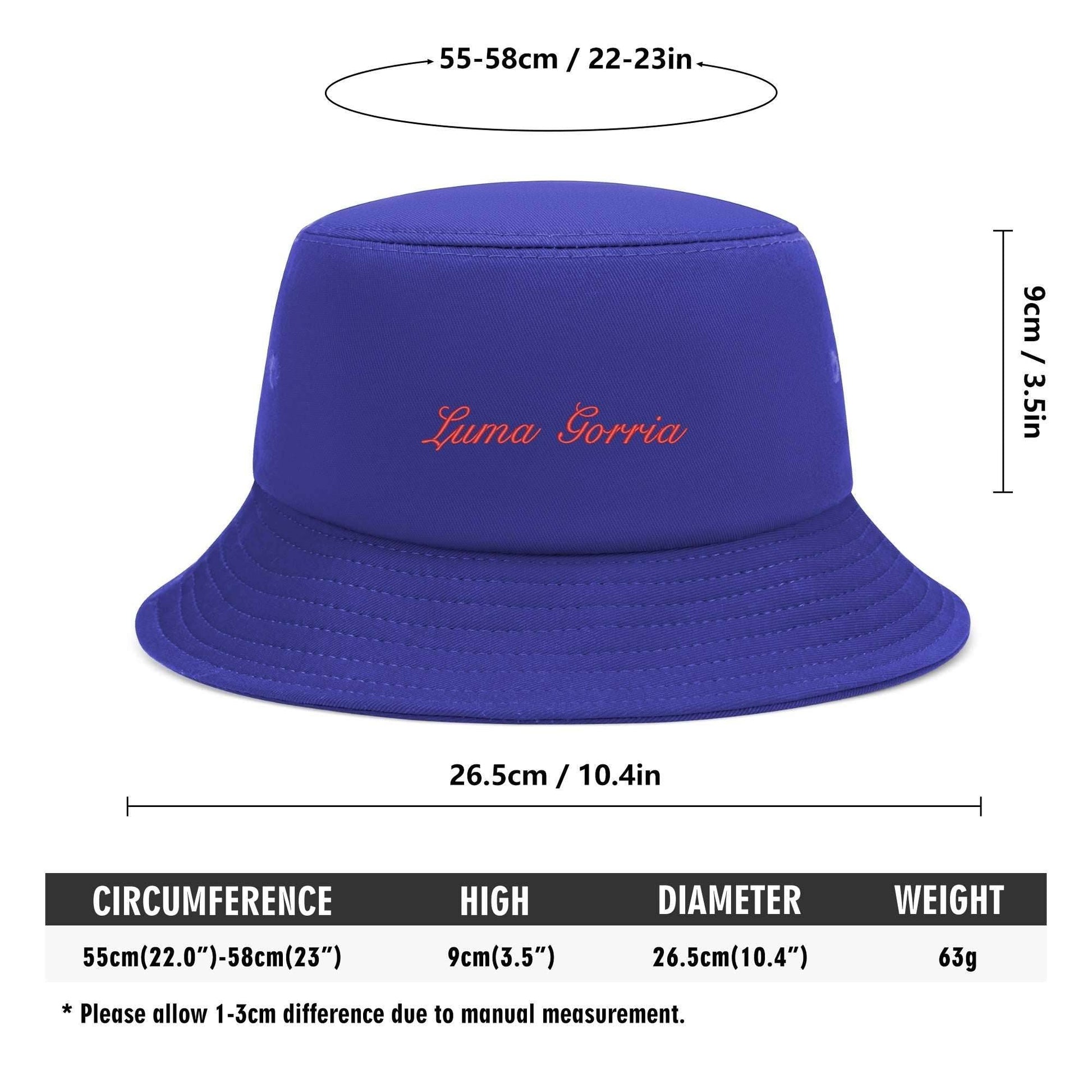 Unisex Fashion Embroidered Name /Texts Bucket Hats - Luma Gorria vêtement
